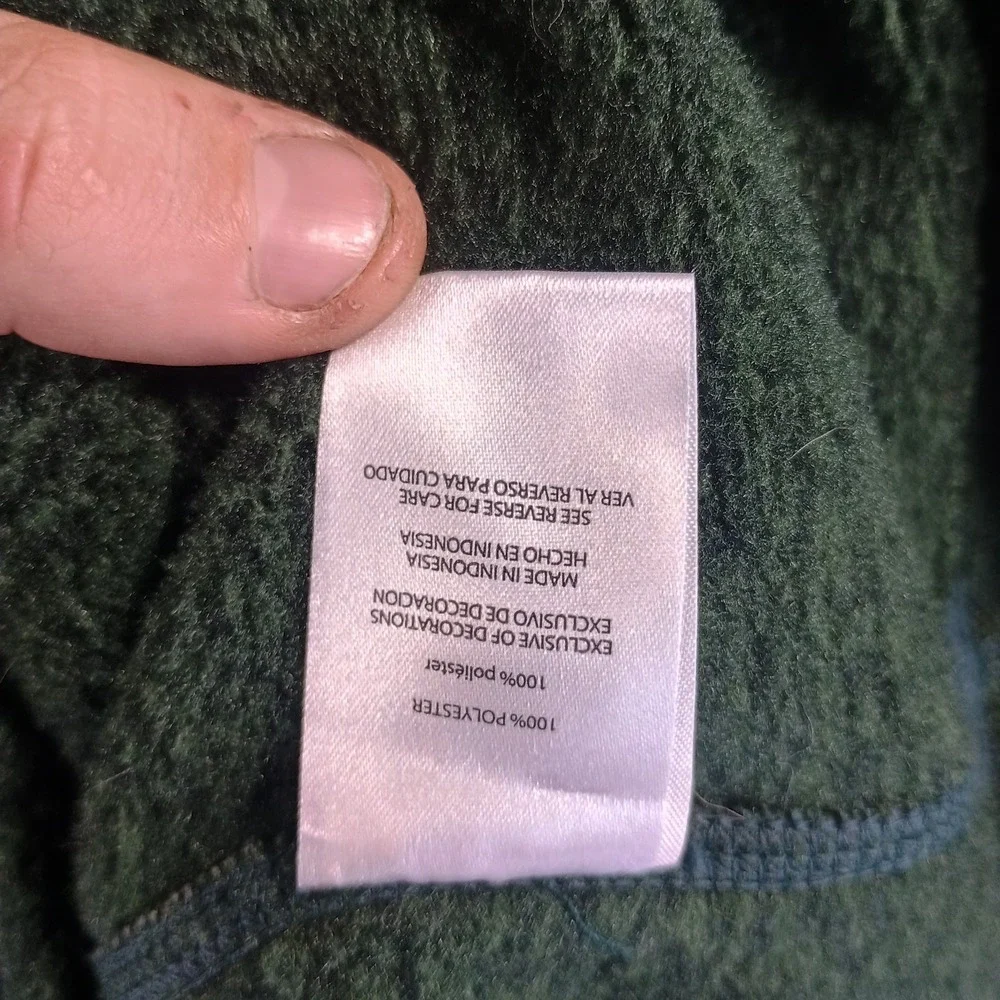 Eddie Bauer Quarter Zip Fleece Pullover Sweater Mens XXL Green‎ Mock Neck